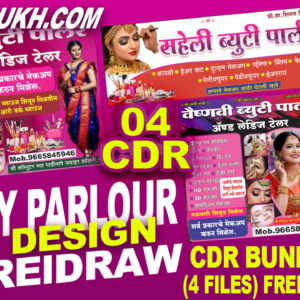 Beauty Parlour Flex Design CorelDRAW CDR Bundle Pack (4 Files) Free Download