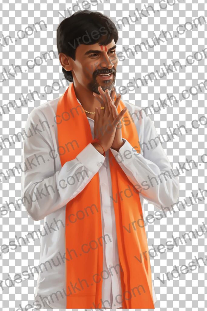 Maratha Sangharsh Yoddha Manoj Dada Jarange Patil Oil Paint PNG Free Download | Transparent Background