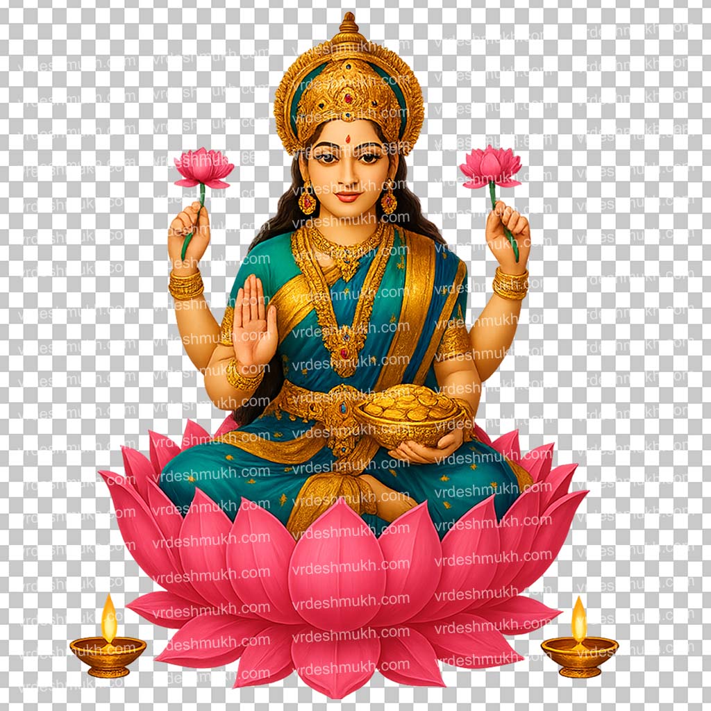 Mahalaxmi Devi PNG Transparent Background Free Download | लक्ष्मी देवी PNG File