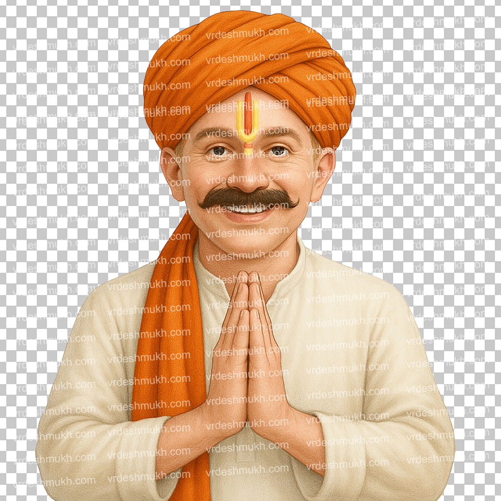 Old Marathi Man Namaste PNG Transparent Background | Kaka Welcome PNG Free Download