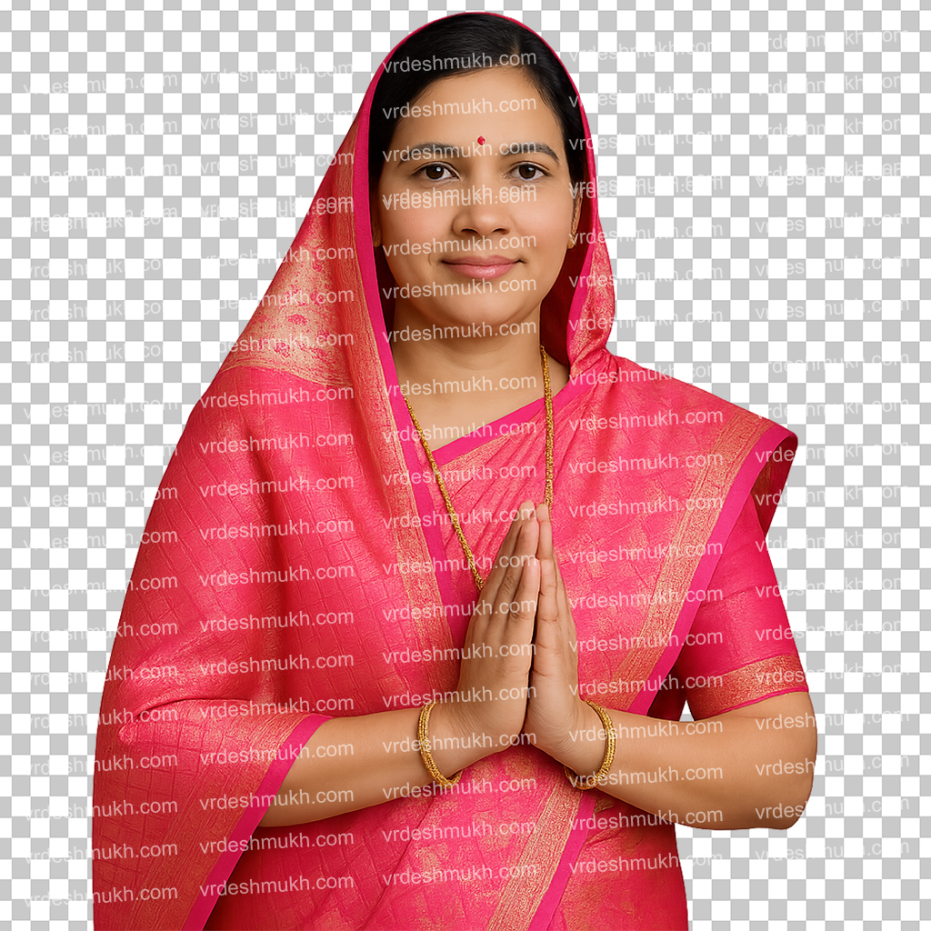Woman Namaste PNG Transparent Background | Welcome Lady PNG Free Download