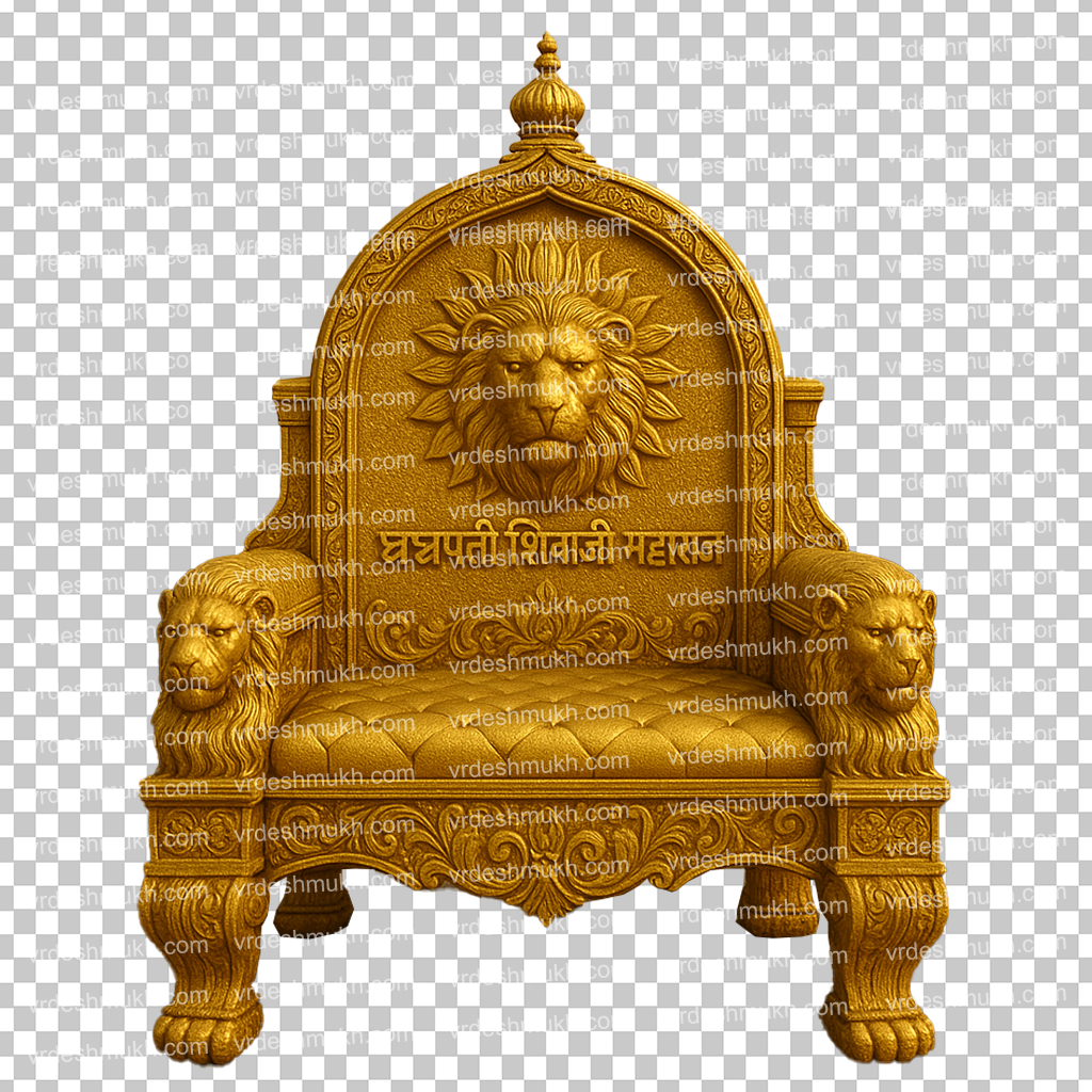 Chhatrapati Shivaji Maharaj Golden Sinhasan PNG Transparent Background | Rajgadi Throne PNG