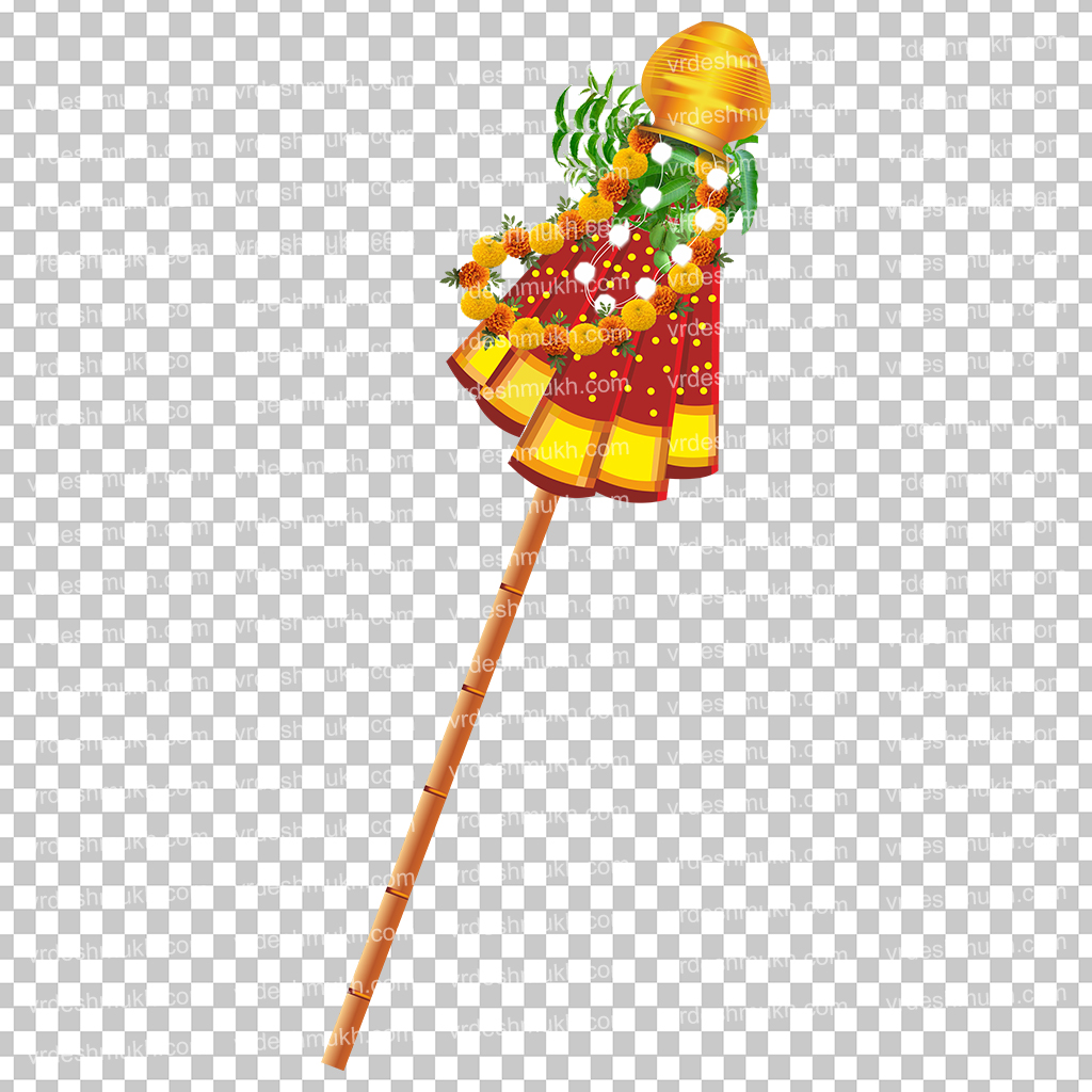 Gudi Padwa Gudi PNG Transparent Background | Traditional Gudi PNG