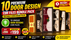 10 Premium Door Design CDR Files Bundle Pack | Editable CorelDRAW Files Download