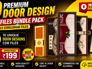 10 Premium Door Design CDR Files Bundle Pack | Editable CorelDRAW Files Download